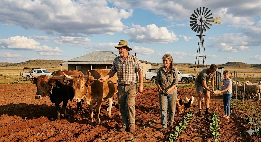 South African farmers working. 
