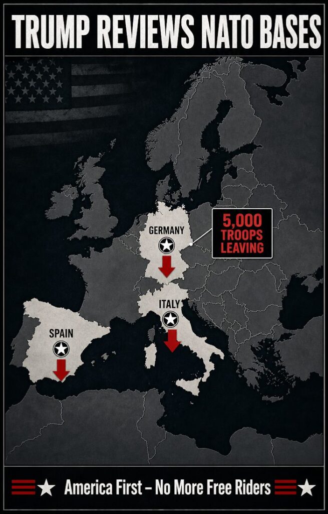 Trump Reviews NATO Bases:  America First -- No More Free Riders