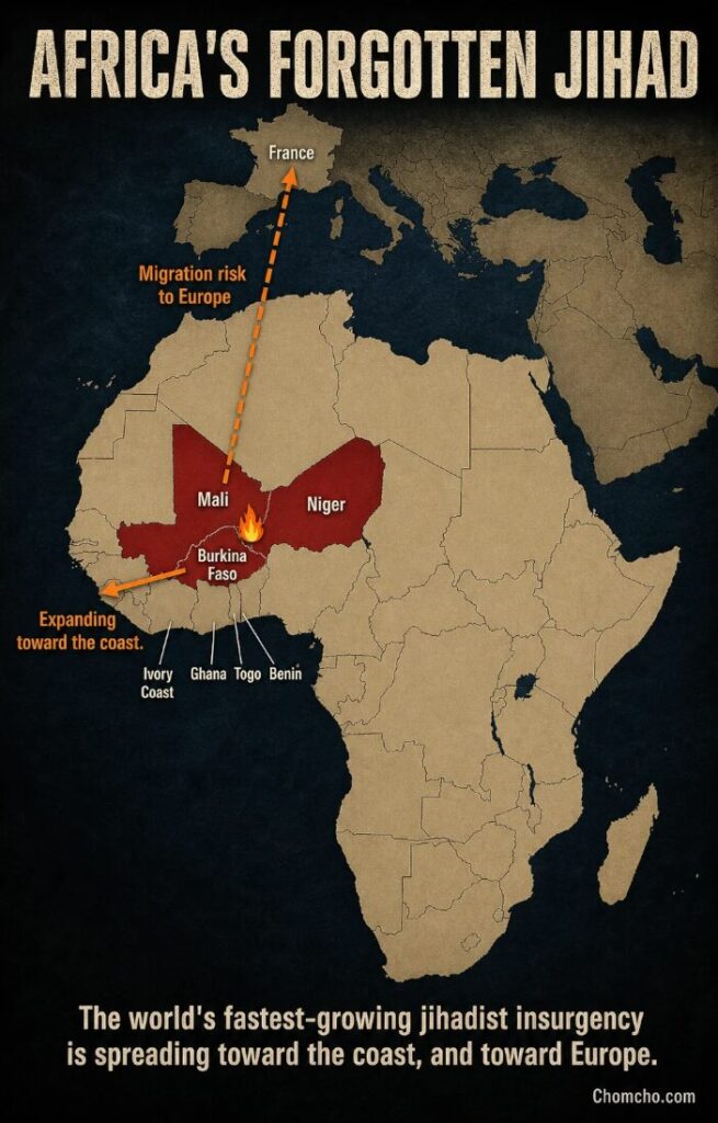 JNIM and ISSP are expanding west toward the coast and north toward Europe. 