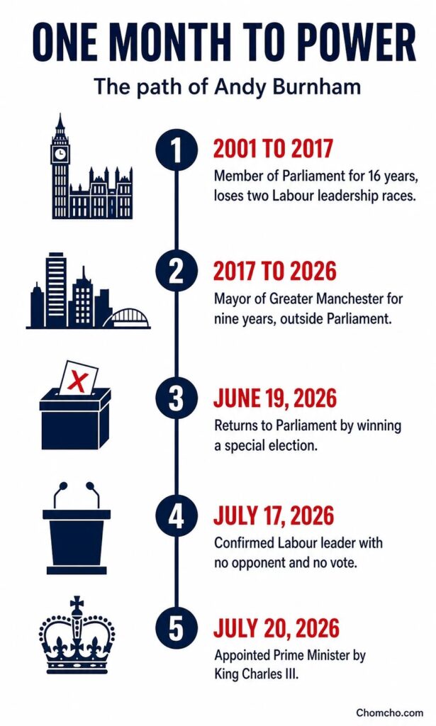 Sixteen years in Parliament, nine as mayor, and one month from return to the top job.