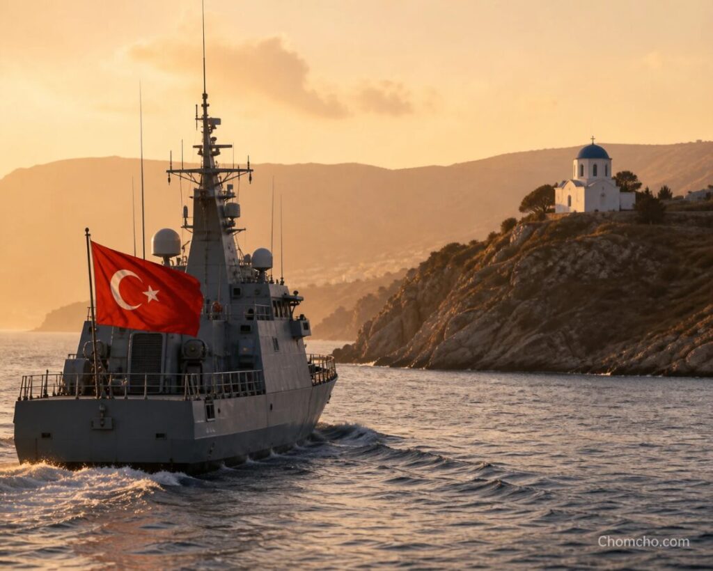 A Turkish patrol boat near the coast of Cyprus, an island divided since the invasion of 1974.