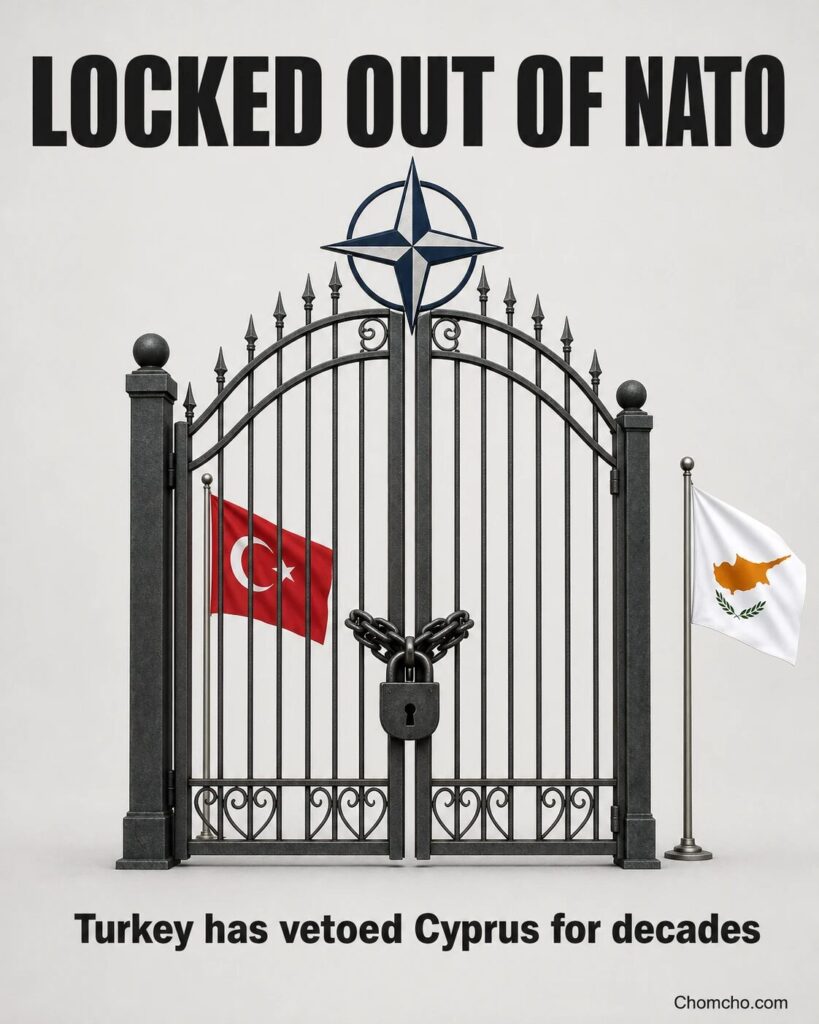 Cyprus remains outside NATO for one reason: the Turkish veto.