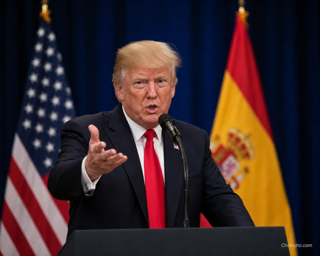 Quatro palavras de Trump, e Madri chamou isso de insulto.